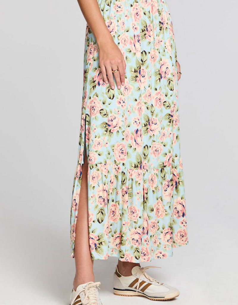Saltwater Luxe Avalee Midi Skirt in Capri Blue Floral