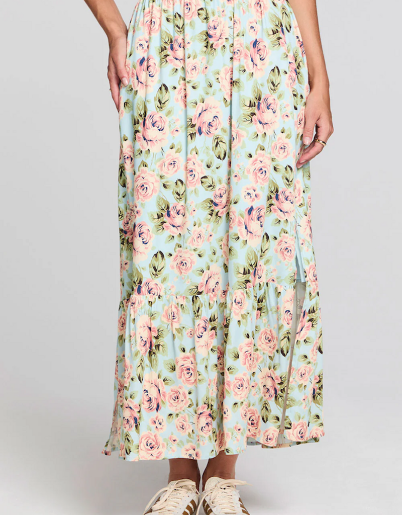Saltwater Luxe Avalee Midi Skirt in Capri Blue Floral