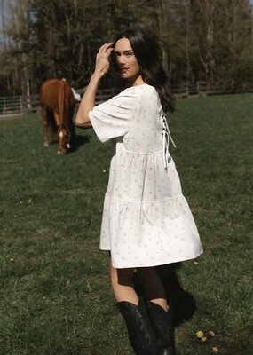 Brunette the Label Tiered Floral Dress with Bows