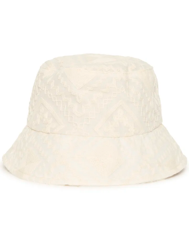 ICHI Luna 100% Cotton Bucket Hat in Birch
