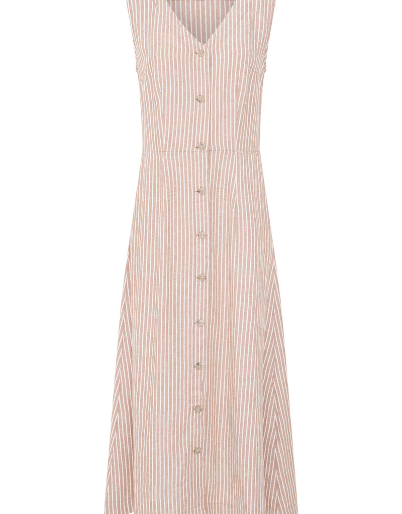B.Young Falakka Linen Blend Button Dress in Woodsmoke