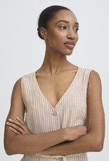 B.Young Falakka Linen Blend Button Dress in Woodsmoke