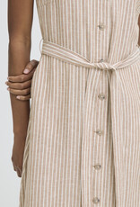 B.Young Falakka Linen Blend Button Dress in Woodsmoke