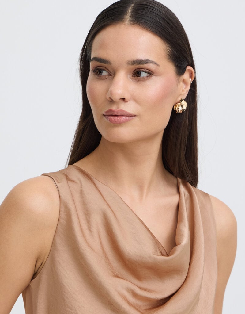 B.Young Dacanna Sleeveless Cowl Neck Top in Stucco