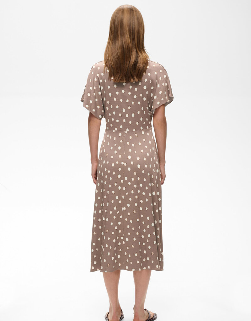 InWear Henri V-Neck Dotted Satin Midi Dress