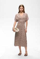 InWear Henri V-Neck Dotted Satin Midi Dress