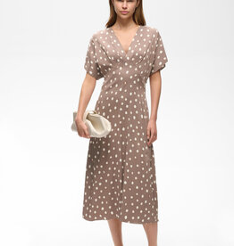 InWear Henri V-Neck Dotted Satin Midi Dress *Two Colours*