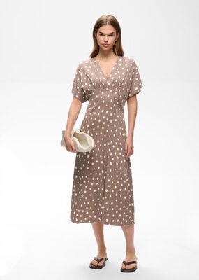InWear Henri V-Neck Dotted Satin Midi Dress *Two Colours*