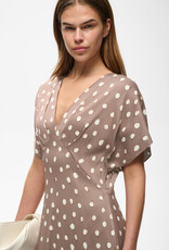 InWear Henri V-Neck Dotted Satin Midi Dress