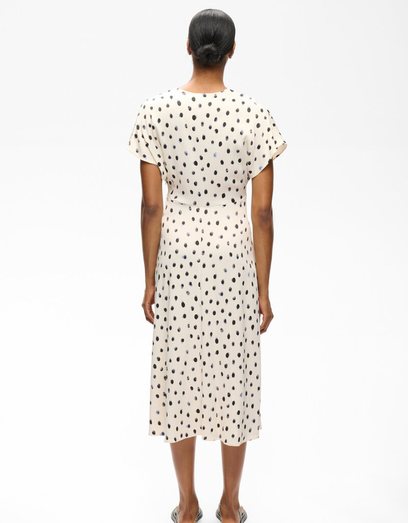 InWear Henri V-Neck Dotted Satin Midi Dress
