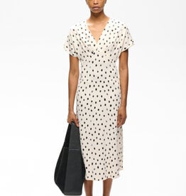 InWear Henri V-Neck Dotted Satin Midi Dress *Two Colours*