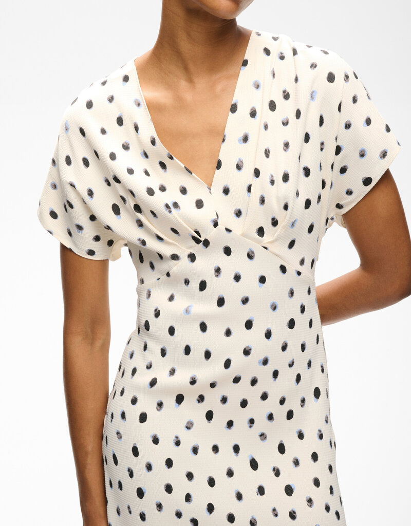 InWear Henri V-Neck Dotted Satin Midi Dress