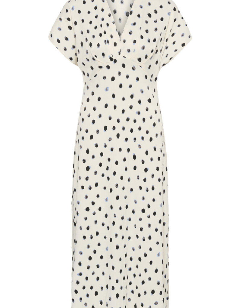 InWear Henri V-Neck Dotted Satin Midi Dress