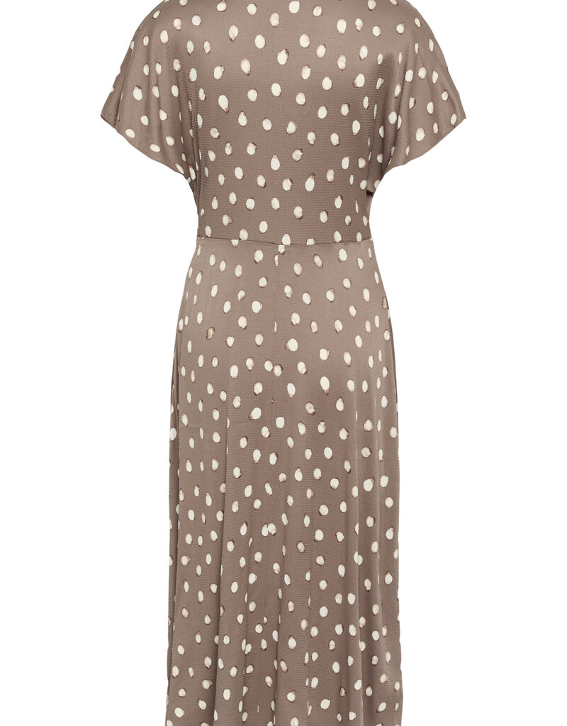 InWear Henri V-Neck Dotted Satin Midi Dress