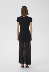 InWear Dima Drop Waist Dress with Sheer Skirt in Black