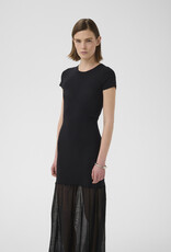 InWear Dima Drop Waist Dress with Sheer Skirt in Black