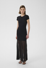 InWear Dima Drop Waist Dress with Sheer Skirt in Black