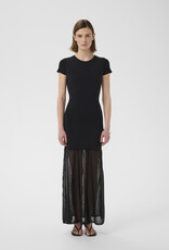 InWear Dima Drop Waist Dress with Sheer Skirt in Black