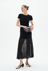 InWear Dima Drop Waist Dress with Sheer Skirt in Black