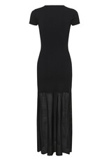InWear Dima Drop Waist Dress with Sheer Skirt in Black