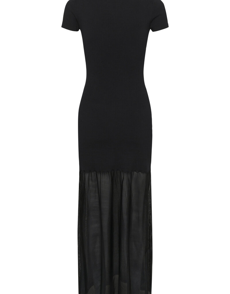 InWear Dima Drop Waist Dress with Sheer Skirt in Black