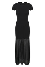InWear Dima Drop Waist Dress with Sheer Skirt in Black