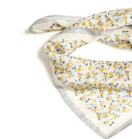 ICHI Smilla 100% Silk Scarf in Mellow Yellow Floral