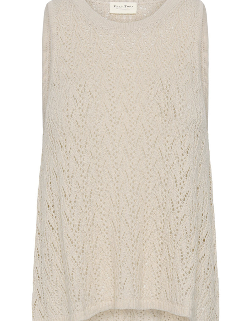 Part Two Deluna Cotton Blend Knit Top in Whitecap Grey