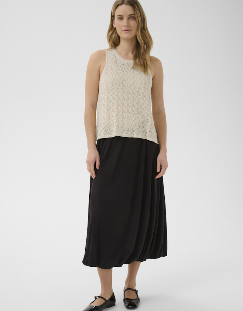 Part Two Deluna Cotton Blend Knit Top in Whitecap Grey