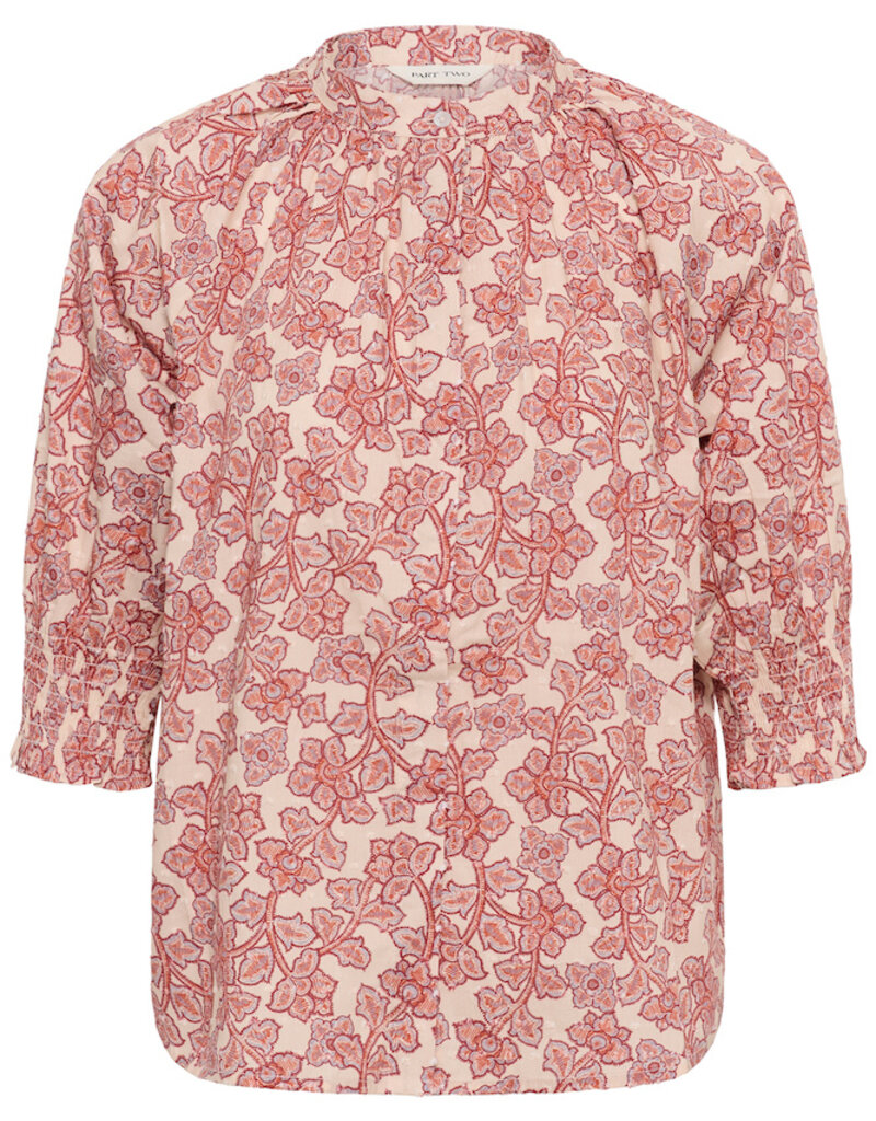 Part Two Almeras High Neck Blouse in Roasted Russet Print
