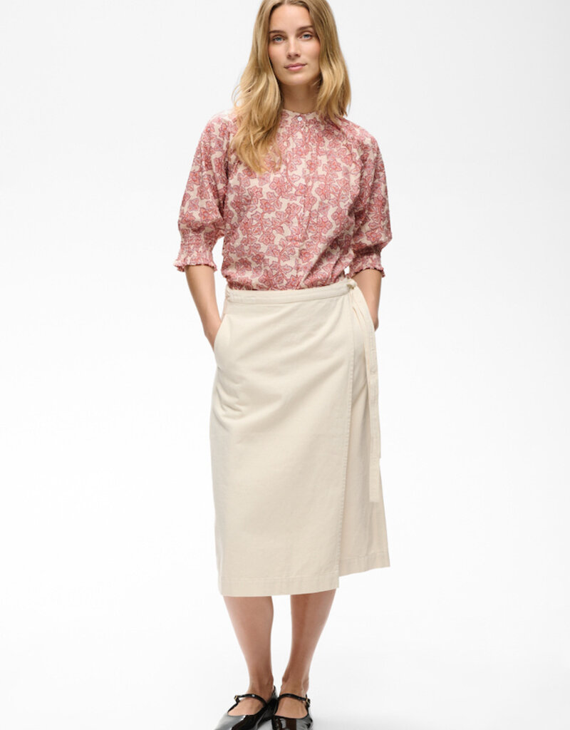 Part Two Almeras High Neck Blouse in Roasted Russet Print