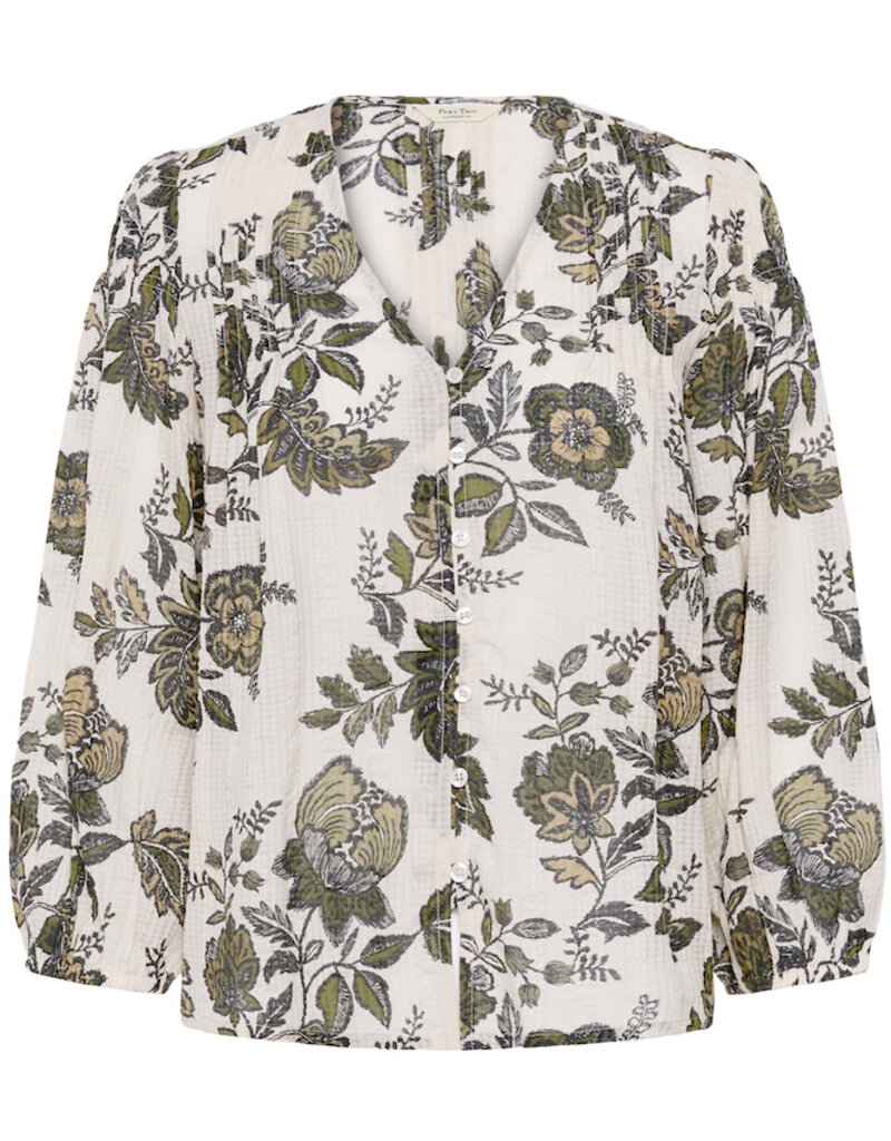 Part Two Dolli V-Neck Blouse in Bettle Flower Print