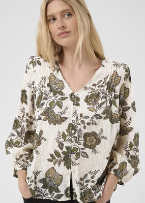 Part Two Dolli V-Neck Blouse in Bettle Flower Print