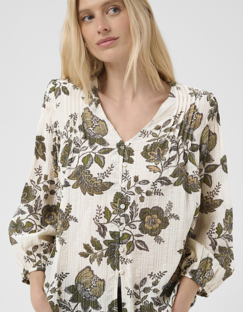 Part Two Dolli V-Neck Blouse in Bettle Flower Print