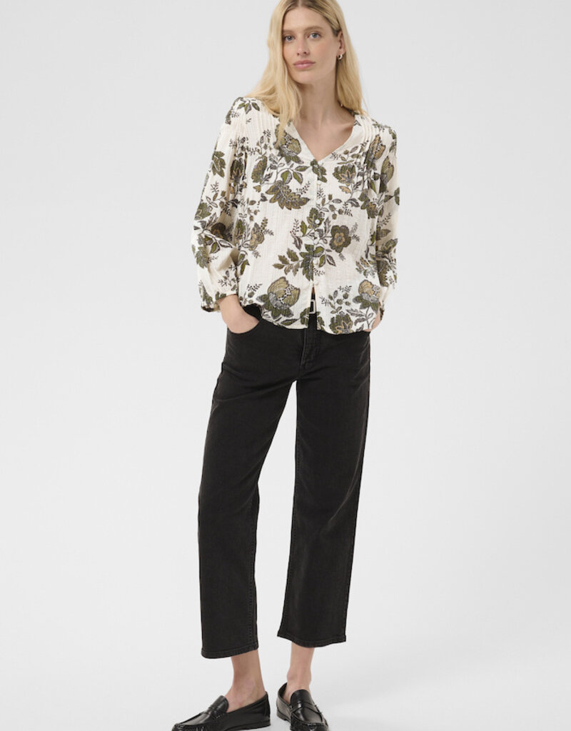 Part Two Dolli V-Neck Blouse in Bettle Flower Print
