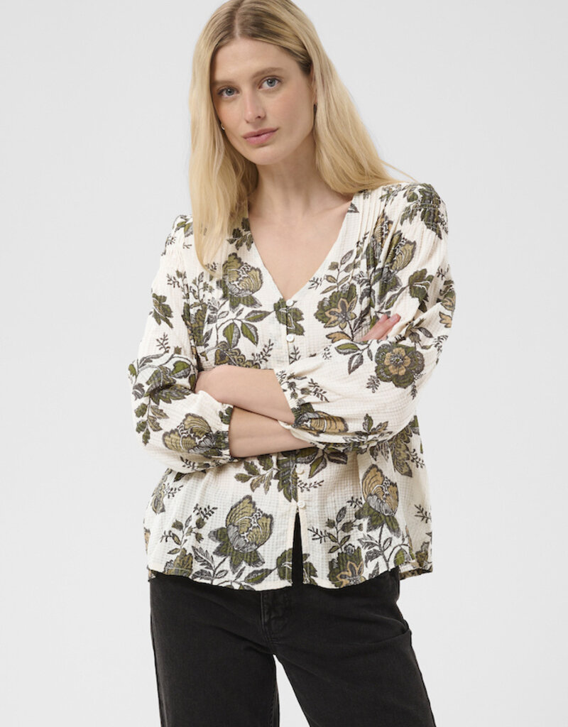 Part Two Dolli V-Neck Blouse in Bettle Flower Print