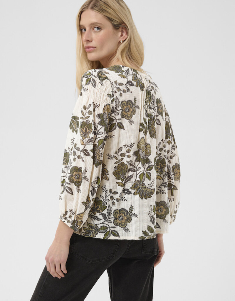 Part Two Dolli V-Neck Blouse in Bettle Flower Print