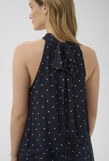 Part Two Dorthemie Halter Neck Maxi Dress in Navy Polka Dots