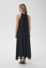 Part Two Dorthemie Halter Neck Maxi Dress in Navy Polka Dots