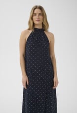 Part Two Dorthemie Halter Neck Maxi Dress in Navy Polka Dots