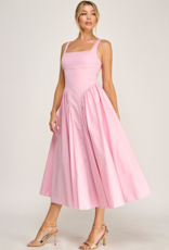 The Vintage Shop Florence Contemporary Tie Back Midi Dress in Pink
