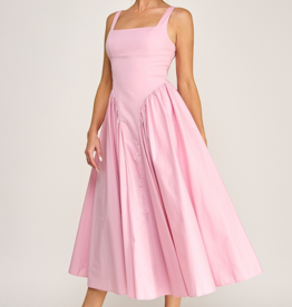 The Vintage Shop Florence Contemporary Tie Back Midi Dress in Pink