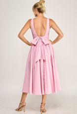 The Vintage Shop Florence Contemporary Tie Back Midi Dress in Pink