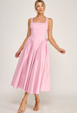 The Vintage Shop Florence Contemporary Tie Back Midi Dress in Pink