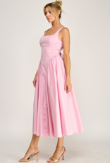 The Vintage Shop Florence Contemporary Tie Back Midi Dress in Pink