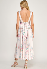 The Vintage Shop Capulet Contemporary Tie-Back Midi Dress in Blush Floral
