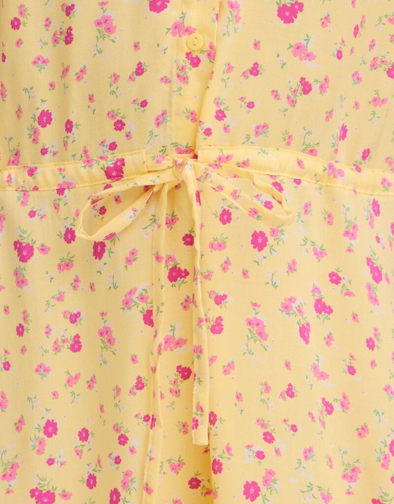 ICHI Vera Short Sleeve Button Up Floral Dress
