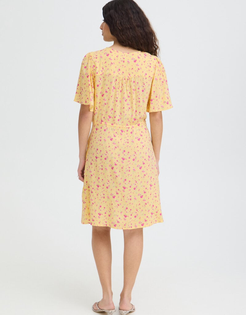 ICHI Vera Short Sleeve Button Up Floral Dress