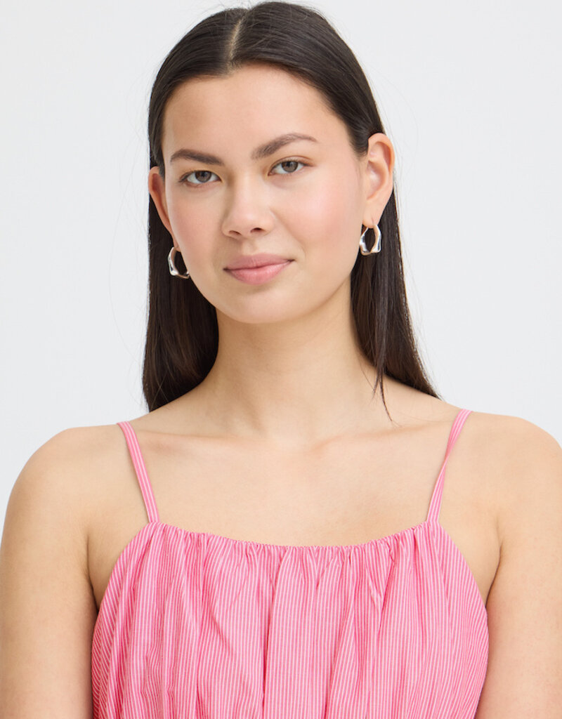 ICHI Fundel 100% Cotton Tank in Very Berry Stripe
