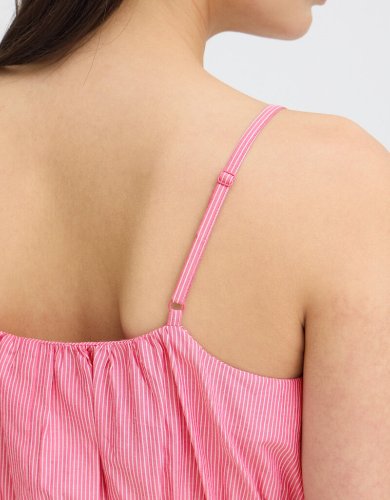 ICHI Fundel 100% Cotton Tank in Very Berry Stripe